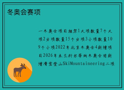 冬奥会赛项